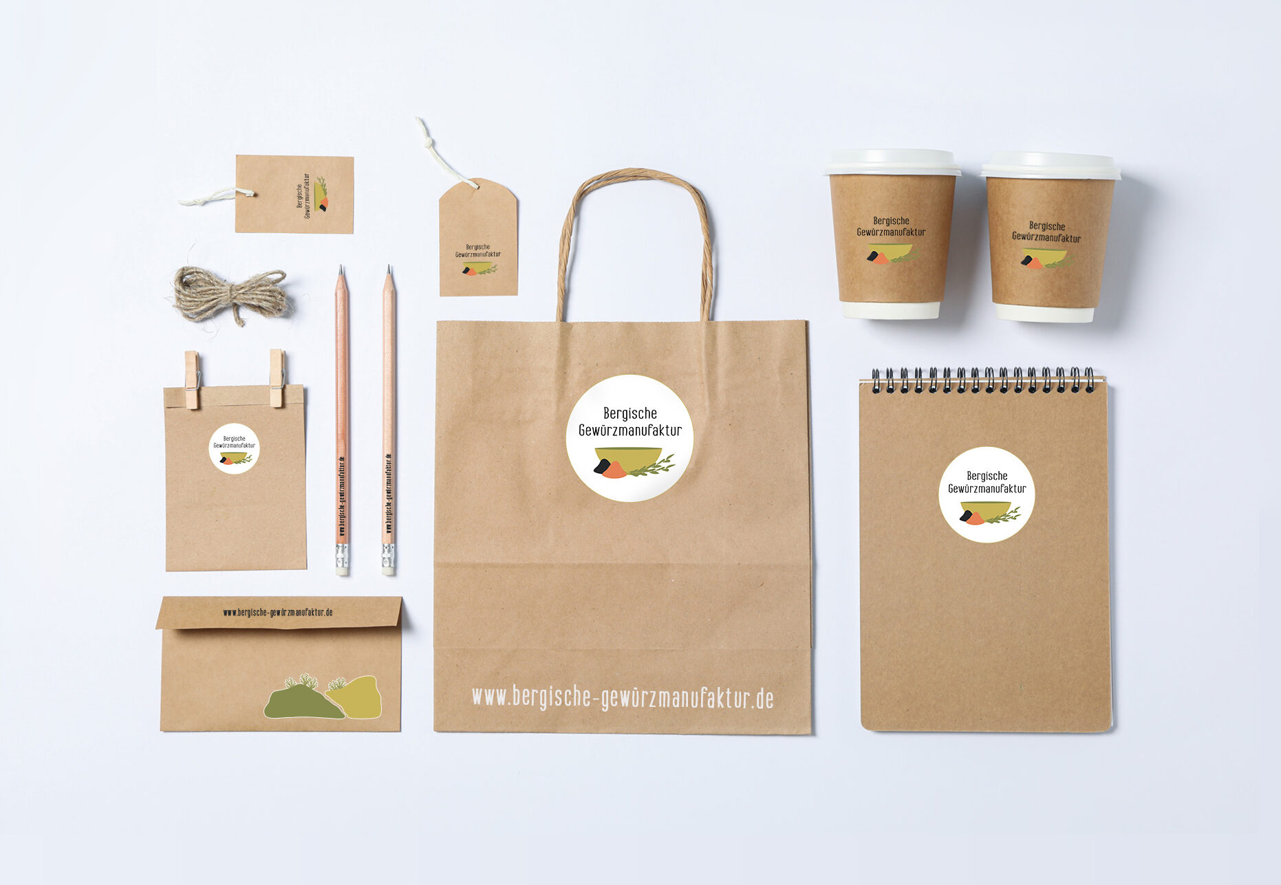 Bergische Gewürzmanufaktur Logo und CI Design