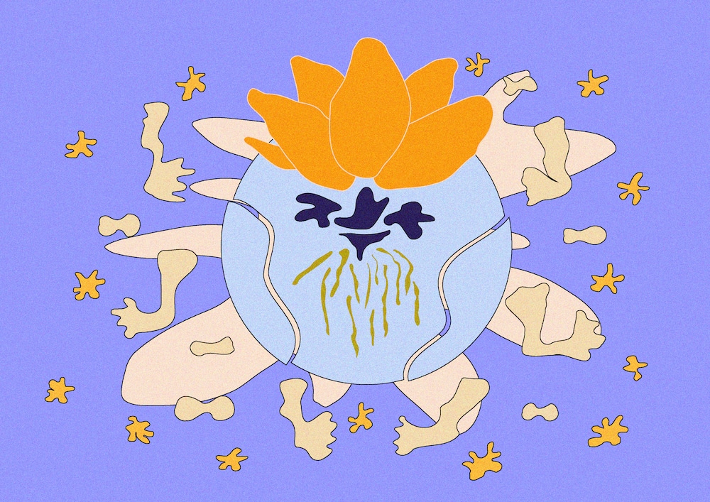 Illustration Meditation Yoga Lotus geschützt Eva Zimmerbeutel